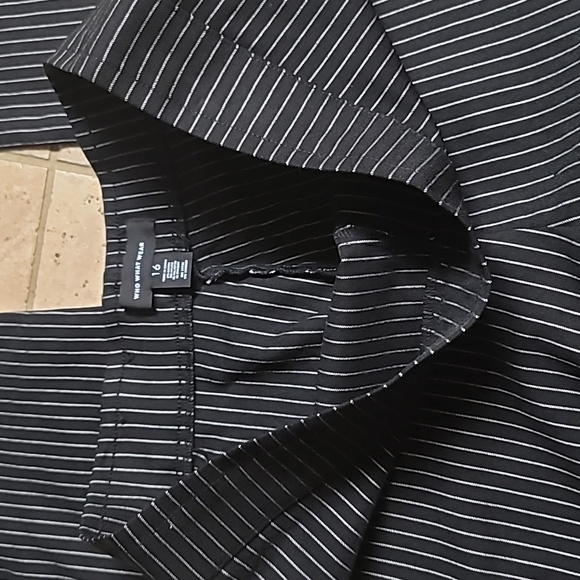 Who What Wear Black and White Pinstripped Casual Pull-On Dress Pants, Size 16 - Picture 4 of 7